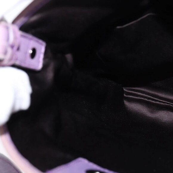 SAINT LAURENT Kahala Shoulder Bag Canvas Purple Silver Auth - Picture 13 of 16